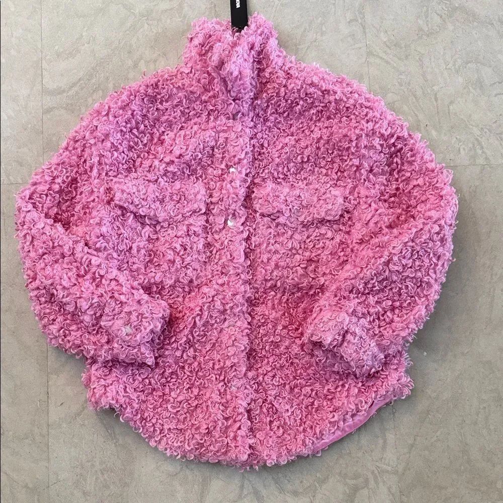 Fashion Nova Pink Curly Jacket